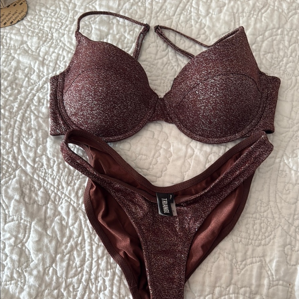 Triangl Swimwear Brown Bikini with Molded Cups and Underwire
